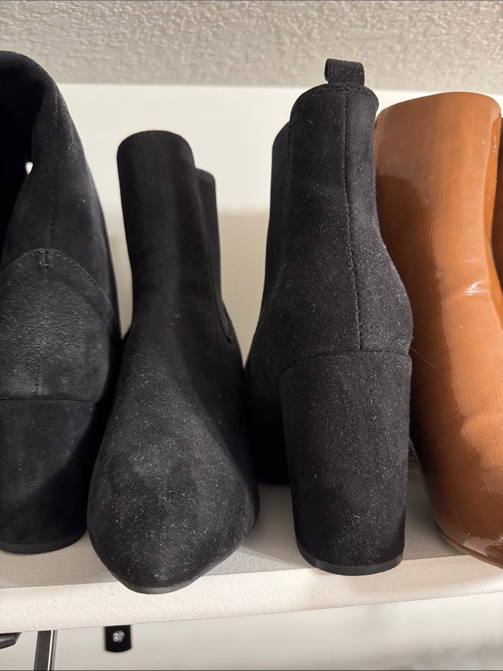 Sugar Black Suede High Block Heel Ankle Booties